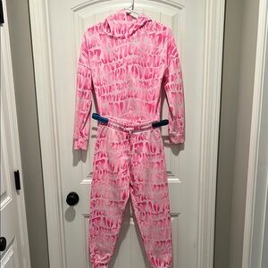 Justice Pink and White Text Print Matching Set